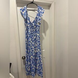 Nine West Blue and White Maxi Dress